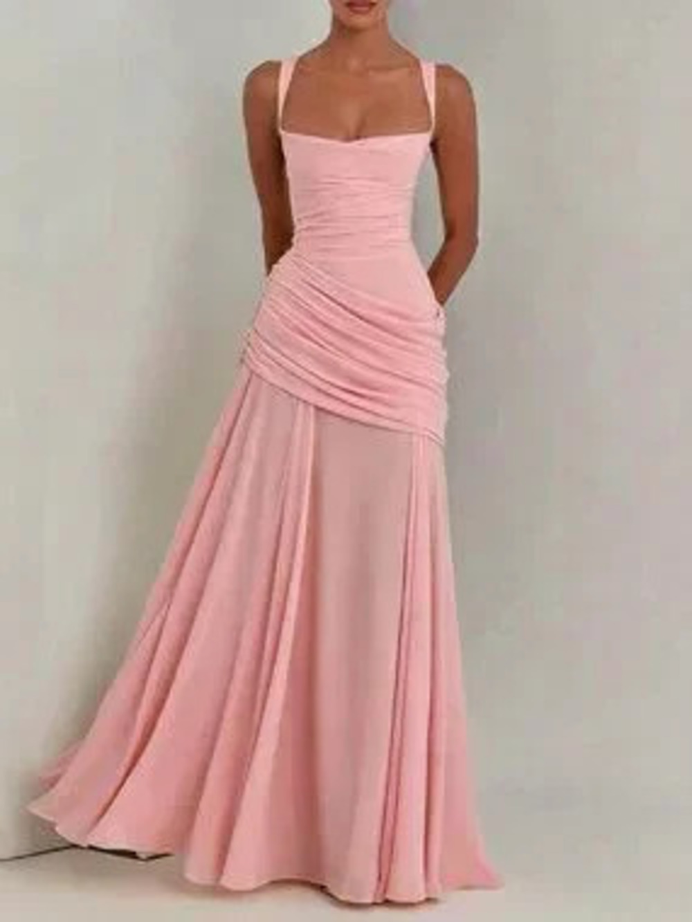 ZARA Pink Elegant Women's Strapless Fitted Dress